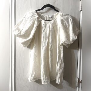 🛍️NWOT White Birch Small Ivory Puff Sleeve Top